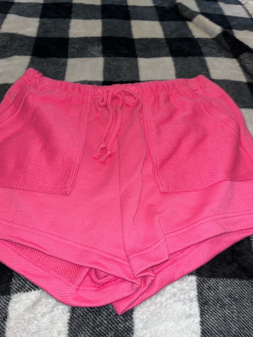 SO Hot Pink Knit Drawstring Athletic Shorts